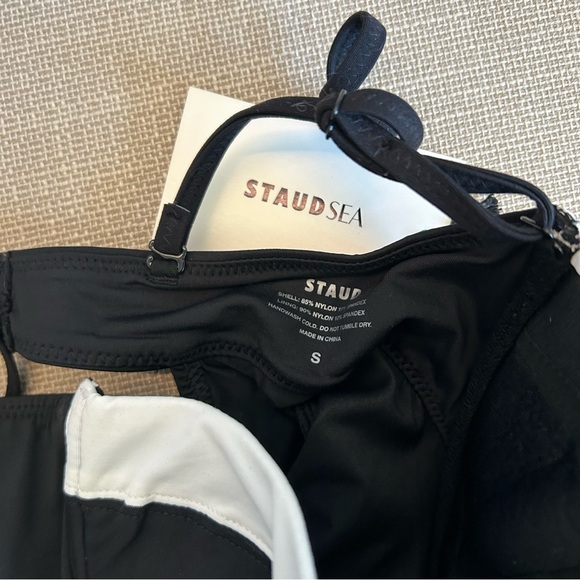 NWT Staud Maeve Swim Dress - Blk/Whit - Picture 8 of 10